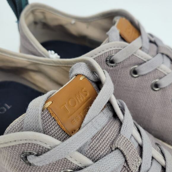 TOMS Mens Travel Lite Low Cut Grey Sneakers Shoes 11 Slip Ons - Picture 5 of 8